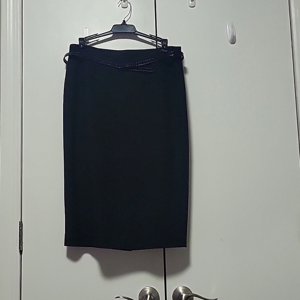 Amanda+Chelsea black pin stripe skirt with belt